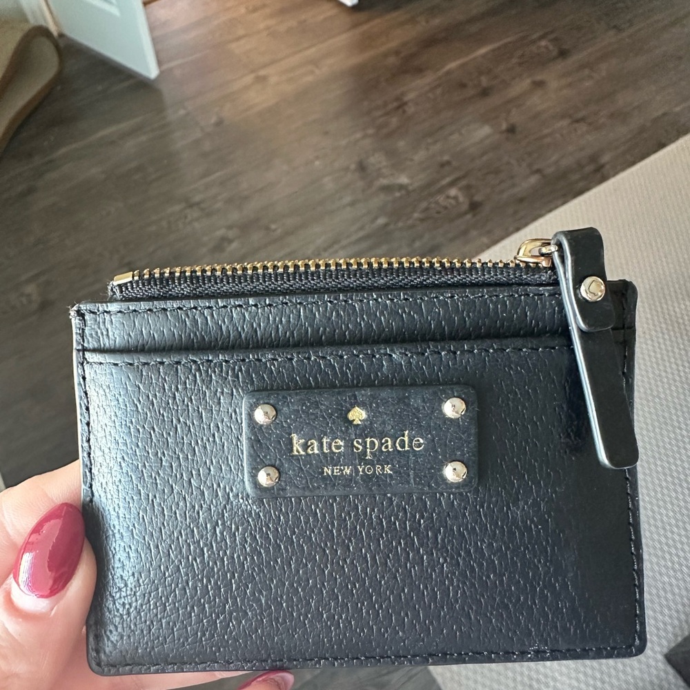 Kate Spade Black Textured Card Wallet